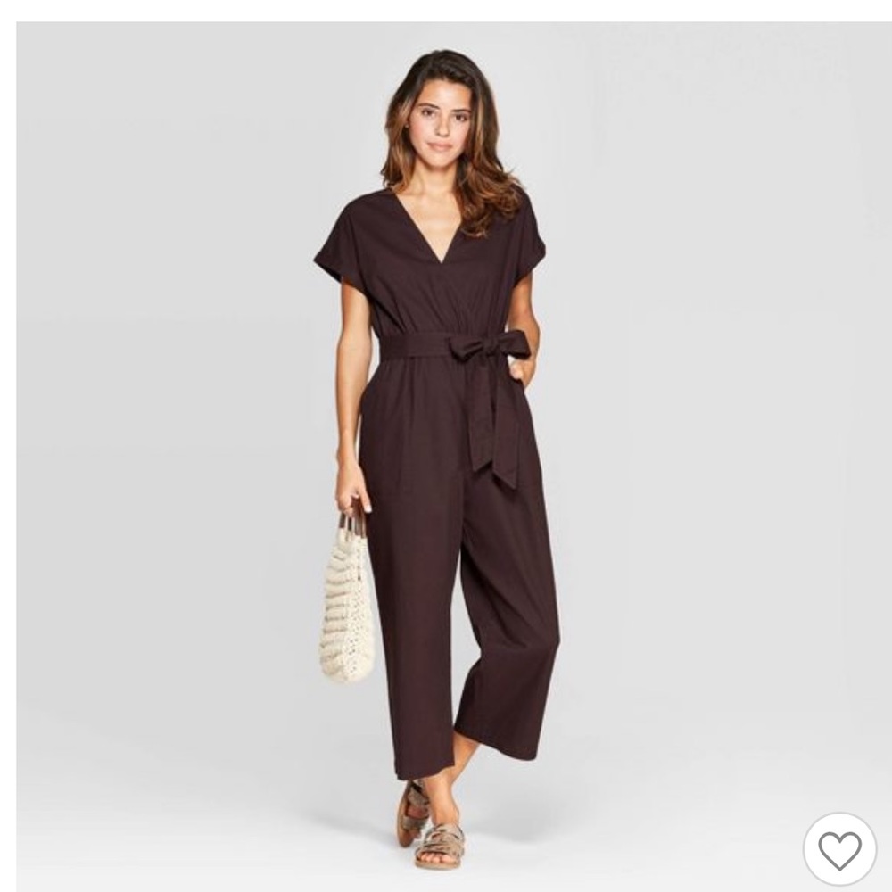 Cute cropped leg utility jumpsuit